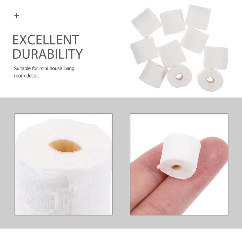 Alasum 10pcs Dollhouse Toilet Tissue Miniature Paper Towels Mini Toilet Tissue Small Simulation Roll Paper Model Bathroom Accessory, 1.50X1.50X1.50CM, Pink, A6UVD01584A1434MN - Image 3